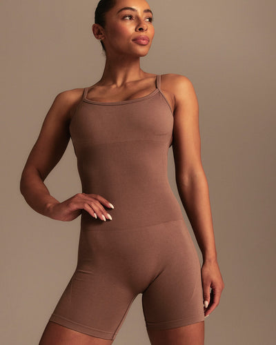 Define 2.0 Seamless Scrunch Short Unitard | Mocha