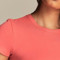 Smooth Contour Cropped Short Sleeve T-Shirt | Sunlit Coral