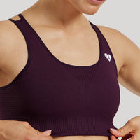 Power Seamless Sports Bra | Midnight Plum