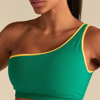 Power Seamless One Shoulder Bra | Amazonia Green
