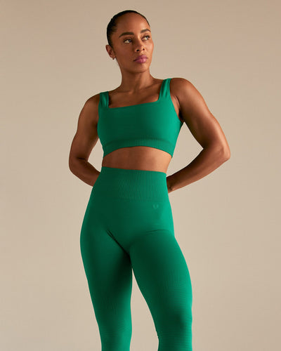 Power Seamless Open Back Mini Bra | Amazonia Green