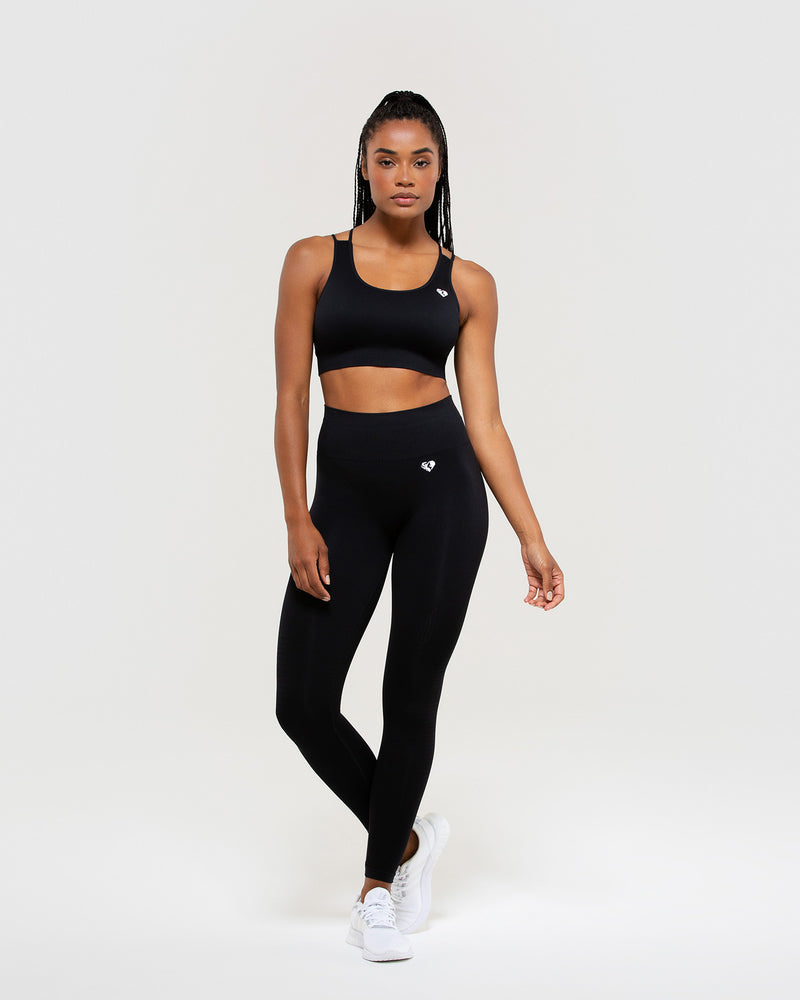 Power Seamless Sports Bra | Black