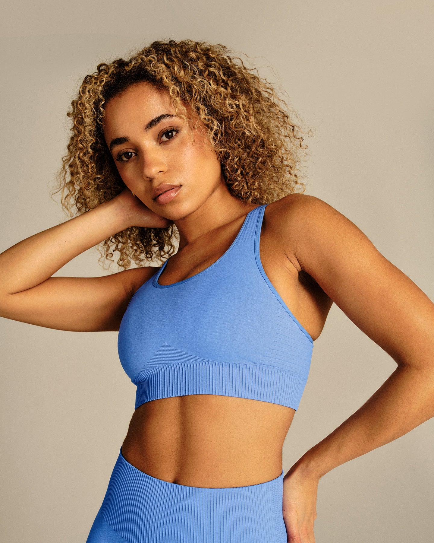 Power Adjustable Sports Bra | Chambray Blue