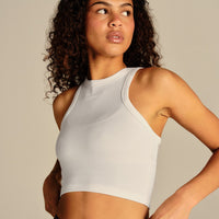 Comfort Ribbed Cropped Tank | White (1/6)