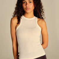 Comfort Ribbed Midi Tank | Coconut White