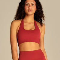 Power Halter Neck Bra | True Red
