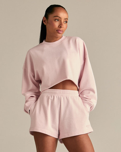 Comfort Lightweight Cropped Sweat | Ballet Pink