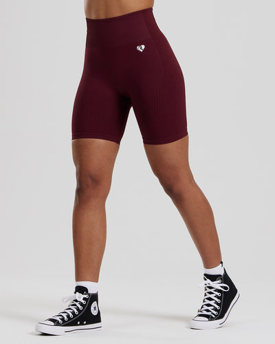 Power Seamless Cycling Shorts Dark Cherry1
