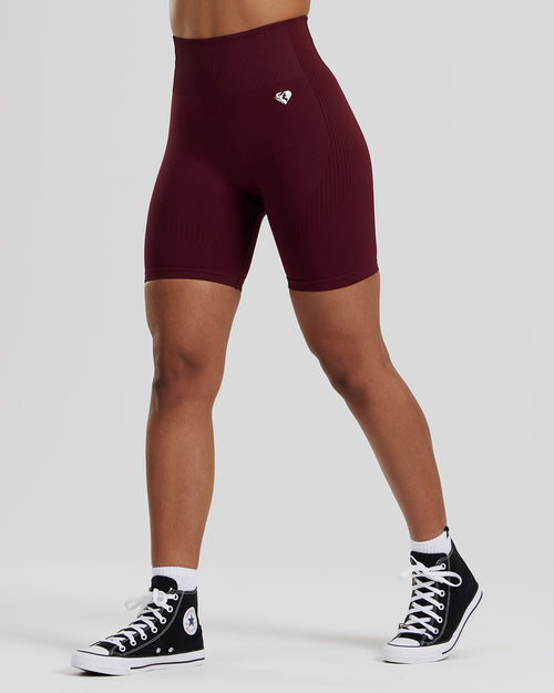 Power Seamless Cycling Shorts | Dark Cherry