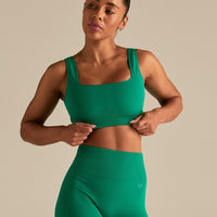 Power Seamless Open Back Mini Bra | Amazonia Green
