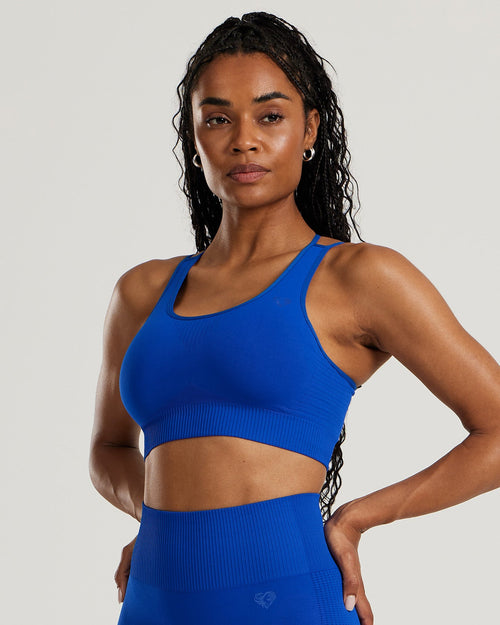 Power Seamless Sports Bra | Electric Blue