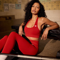 Power Seamless Halter Neck Bra | Chilli Red