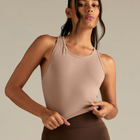 Essential Crop Tank Top | Mauve Taupe