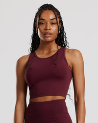 Essential Crop Tank Top | Dark Cherry