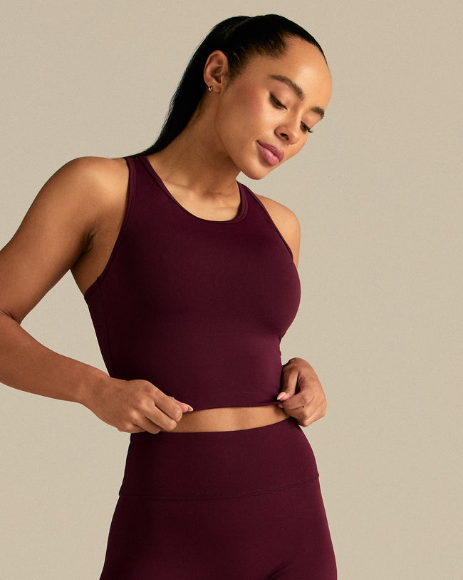 Essential Crop Tank Top | Merlot