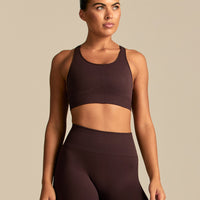 Power Adjustable Sports Bra | Cafe Noir