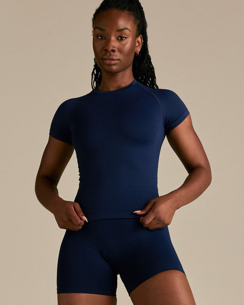 Power Seamless Short Sleeve Top | Sapphire Blue
