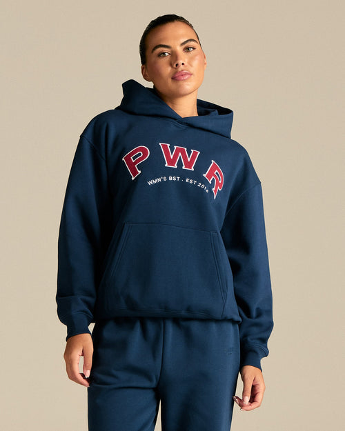 Comfort Oversized PWR Hoodie | True Navy