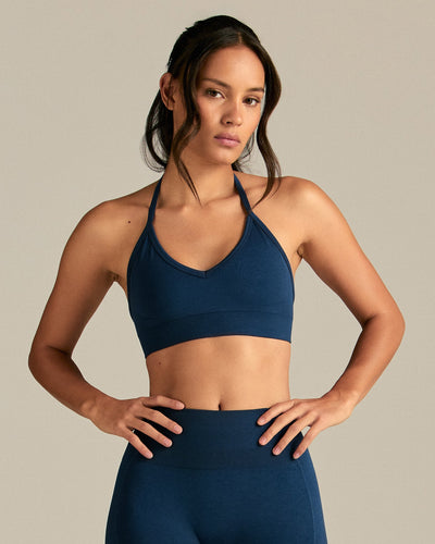 Define 2.0 Seamless Halter Neck Bra | True Navy
