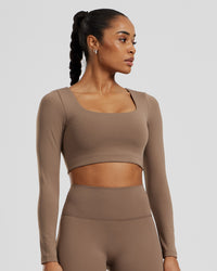 Essential Long Sleeve Built-In Bra Top | Caribou