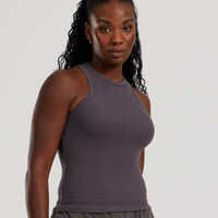 Comfort Ribbed Midi Tank | Graphite