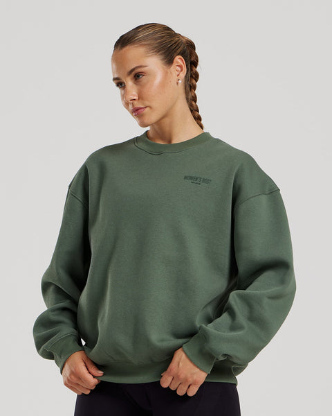 Comfort Oversized Crew Neck - Sage | Women's Best