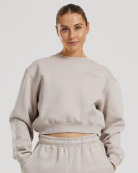 Comfort Cropped Crew Neck | Stone