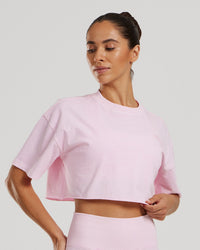 Comfort Oversized Cropped Short Sleeve T-Shirt Washed | Quartz