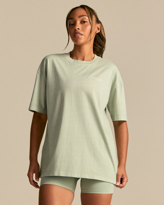 Comfort OS Barbell Society Short Sleeve T-Shirt | Calming Green (1/6)