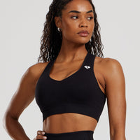 Power Seamless Sweetheart Bra | Black