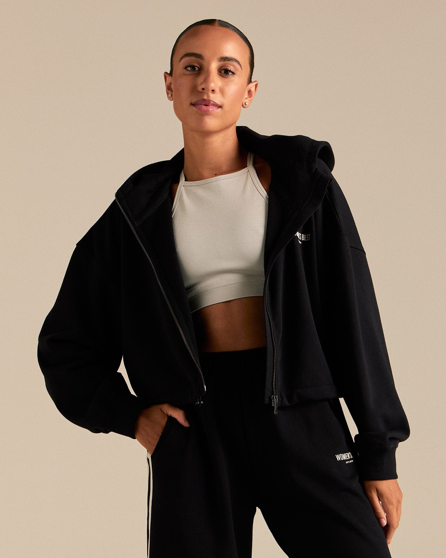 Comfort Lightweight Draw Hem Hoodie | Black