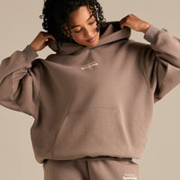 Comfort Oversized Sports Club Hoodie | Taupe Grey