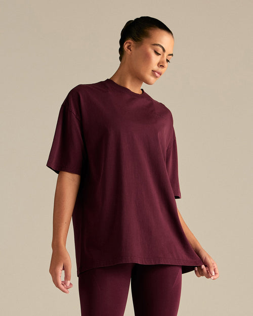 Comfort Oversized Short Sleeve T-Shirt | Vintage Merlot