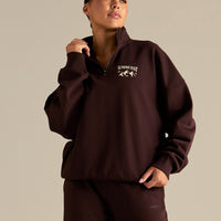 Comfort Outdoor 1/4 Zip Graphic Sweat | Cafe Noir