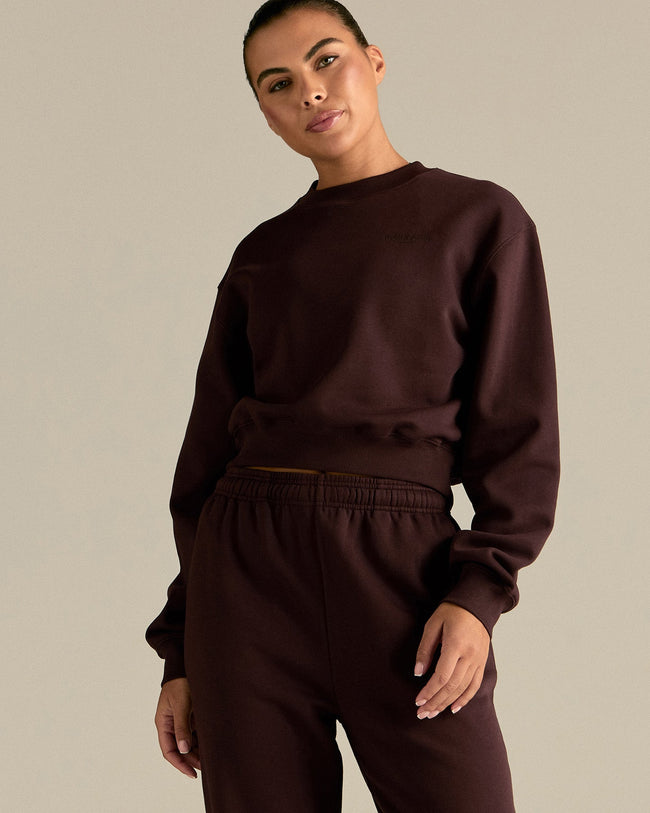 Comfort Outdoor Cropped Crew Neck | Cafe Noir