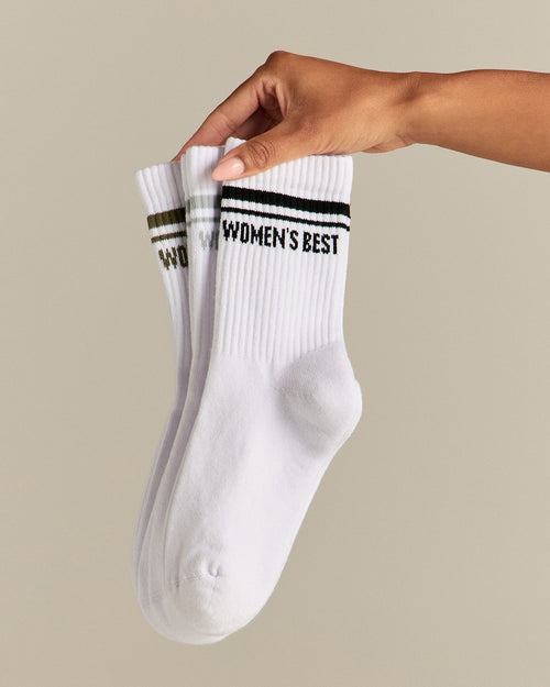 Premium Crew Stripe Socks (3PK) | Black/Dark Olive/Silver Grey