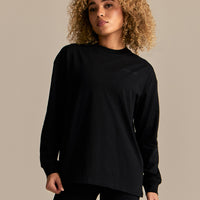 Comfort WB Logo Oversized Long Sleeve T-Shirt | Black