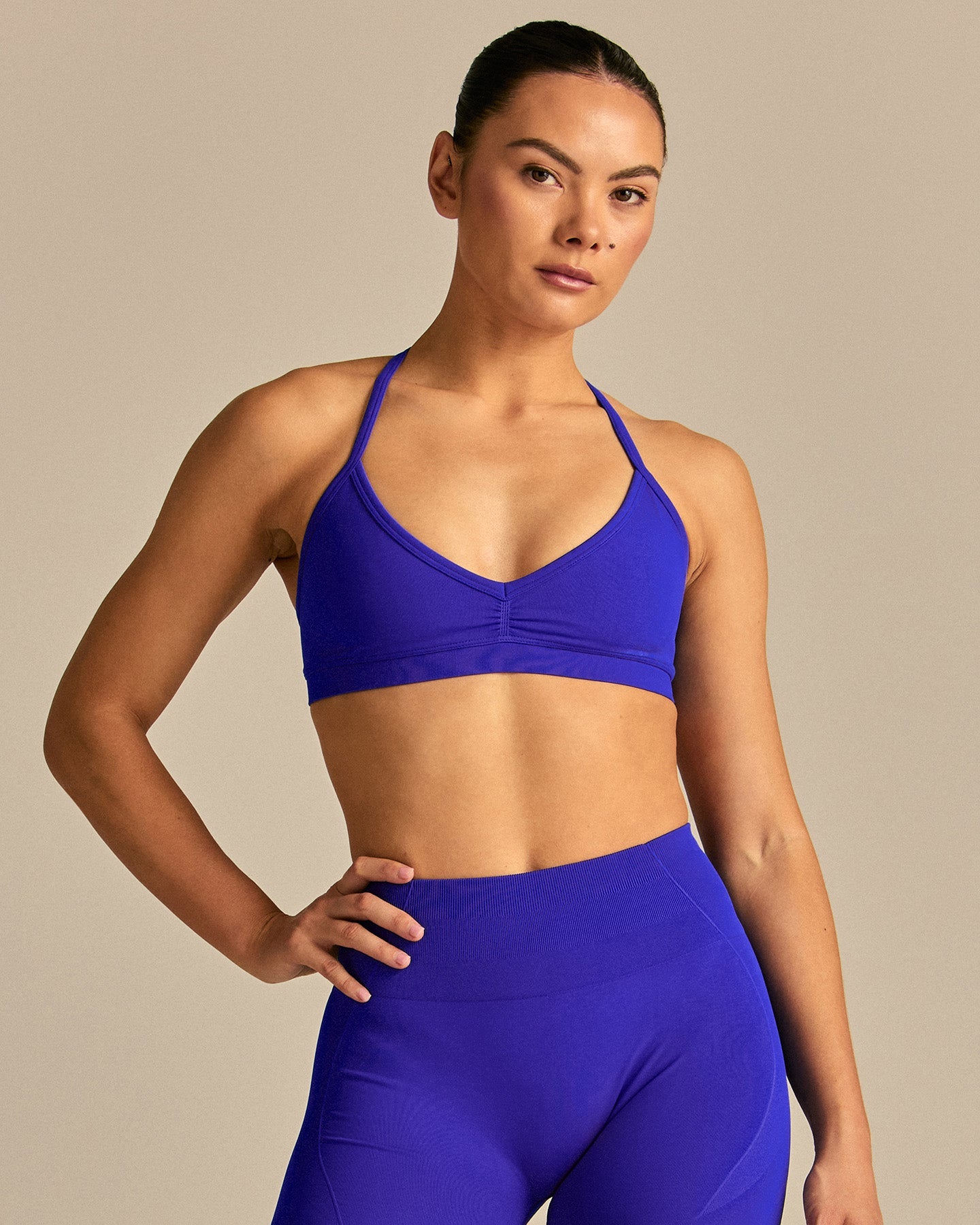 Define 2.0 Scrunch V-Neck Bra | Luminous Blue