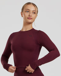 Motion Seamless Long Sleeve Midi Top | Dark Cherry