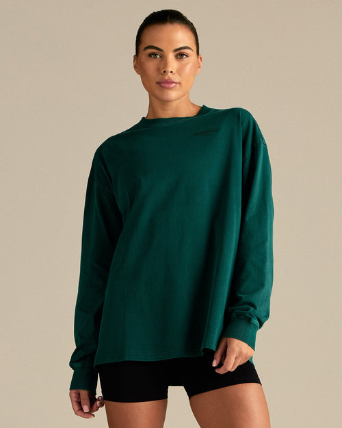 Comfort Oversized Long Sleeve T-Shirt | Vintage Midnight Green