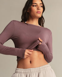 Smooth Contour Long Sleeve Reversible T-Shirt | Deep Mocha