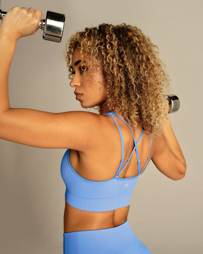 Power Adjustable Sports Bra | Chambray Blue