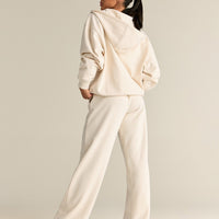 Comfort Lightweight Oversized Zip Up Hoodie | Off White