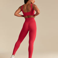 Power Seamless Open Back Mini Bra | Spicy Red