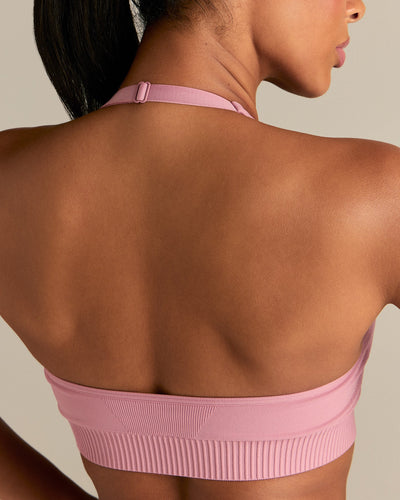Power Seamless Halter Neck Bra | Blush Pink