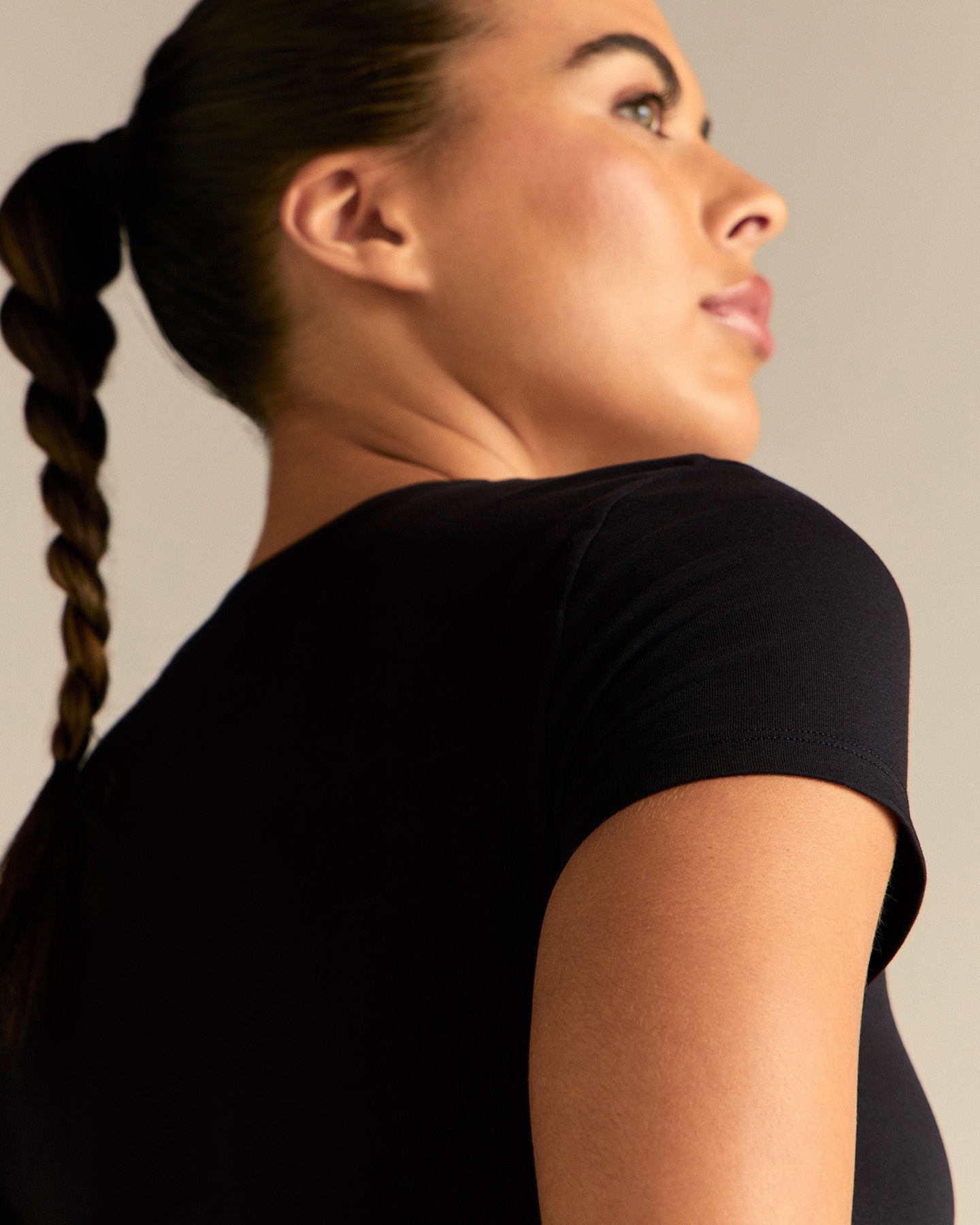 Cotton Contour Short Sleeve T-Shirt | Black