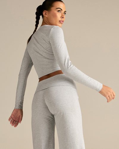 Cotton Contour Long Sleeve T-Shirt | Grey Marl