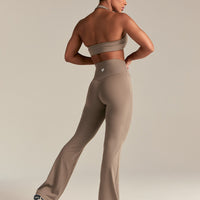Essential Flared Leggings | Taupe Grey