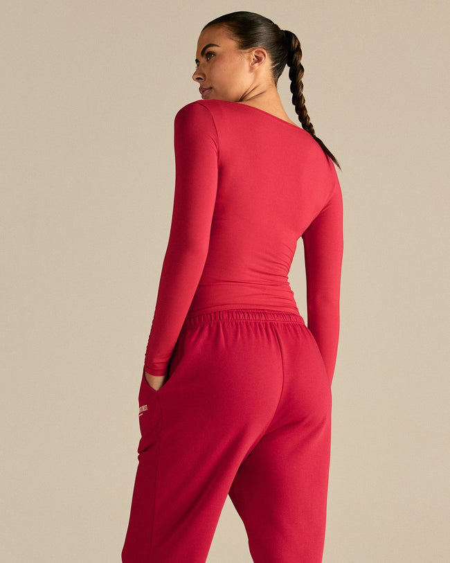 Smooth Contour Long Sleeve Reversible T-Shirt | Candy Apple