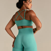 Power Seamless Adjustable Sports Bra | Marine Green